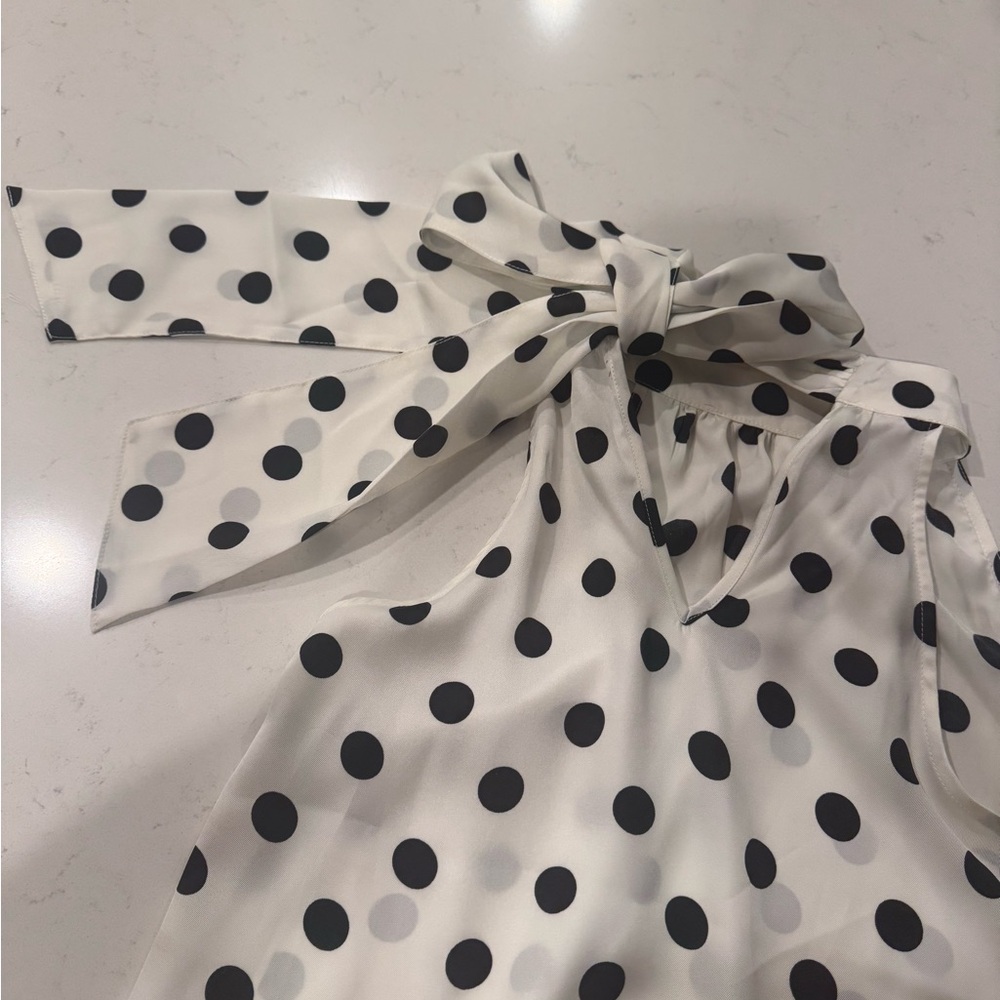Liverpool Black and White Polka Dot Blouse - Picture 5 of 10